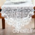 TaiXiuHome moderne minimaliste blanc Chemin de table floral brodé dentelle tissu translucide gaze Décoration pour Maison les hôtel les mariage et noël 40 x 250cm - B01JS02Z3C